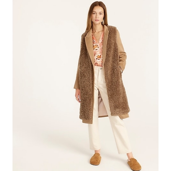 J. Crew Jackets & Blazers - J.Crew Long vest in recycled sherpa